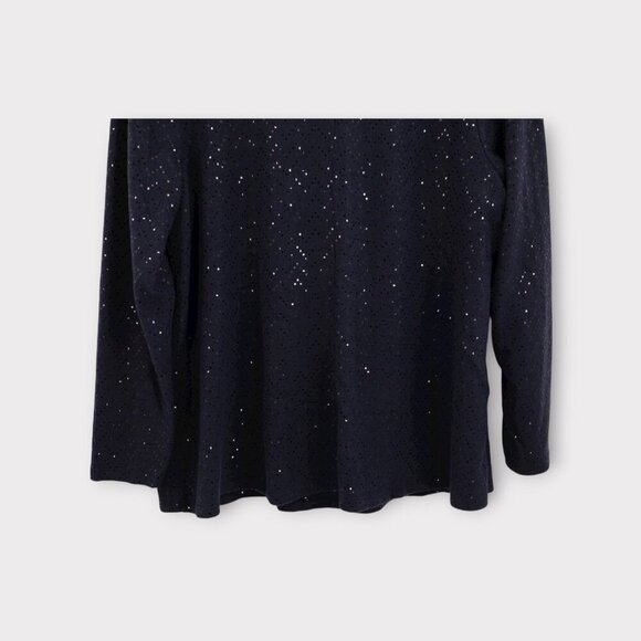 NWT Lane Bryant Sweater Plus Size 14/16 Cowl Neck Blue Sequins Stretch Pullover - Picture 11 of 16